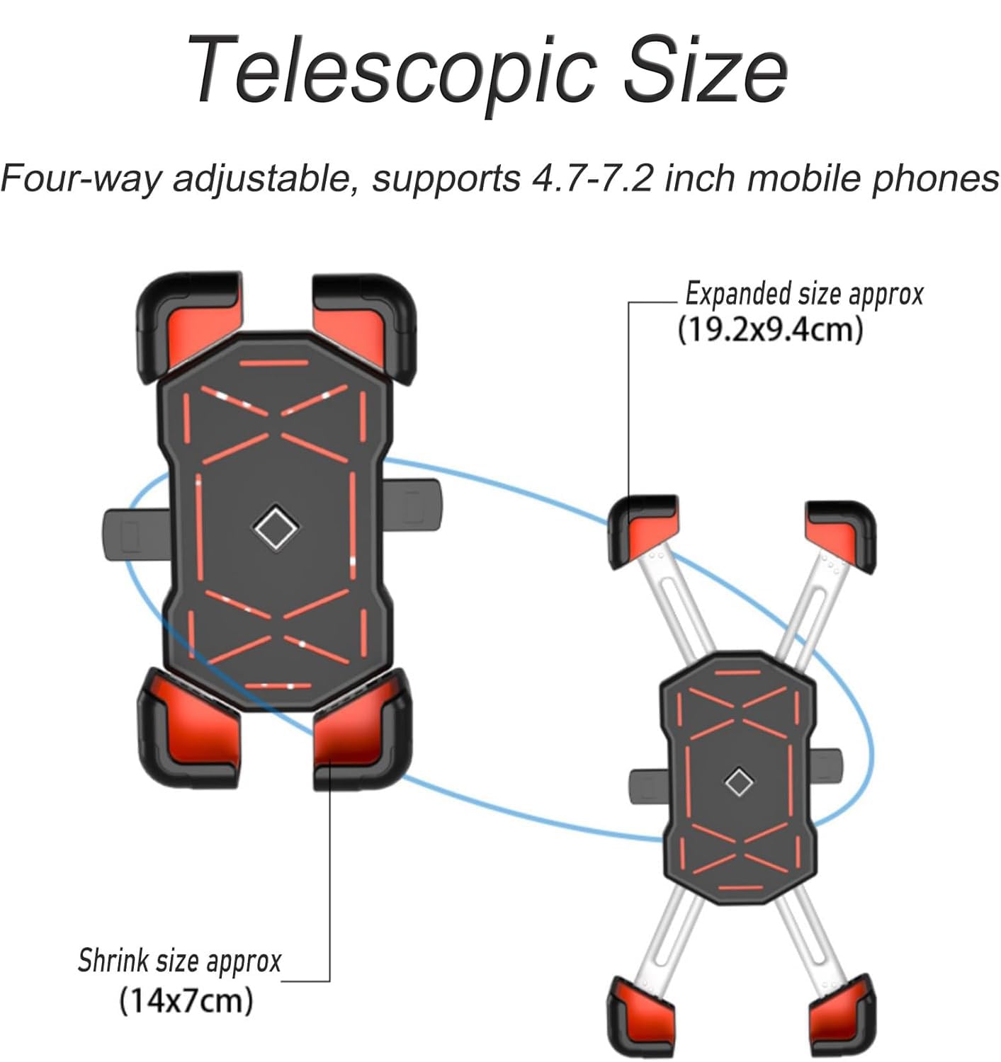 Porta Cellulare Moto per Royal Enfield for Meteor 350 | Antivibrante Ruotabile 360° Regolabile Porta Telefono Moto Porta Cellulare Scooter Multifunzionale,Handlebar Holder-Black