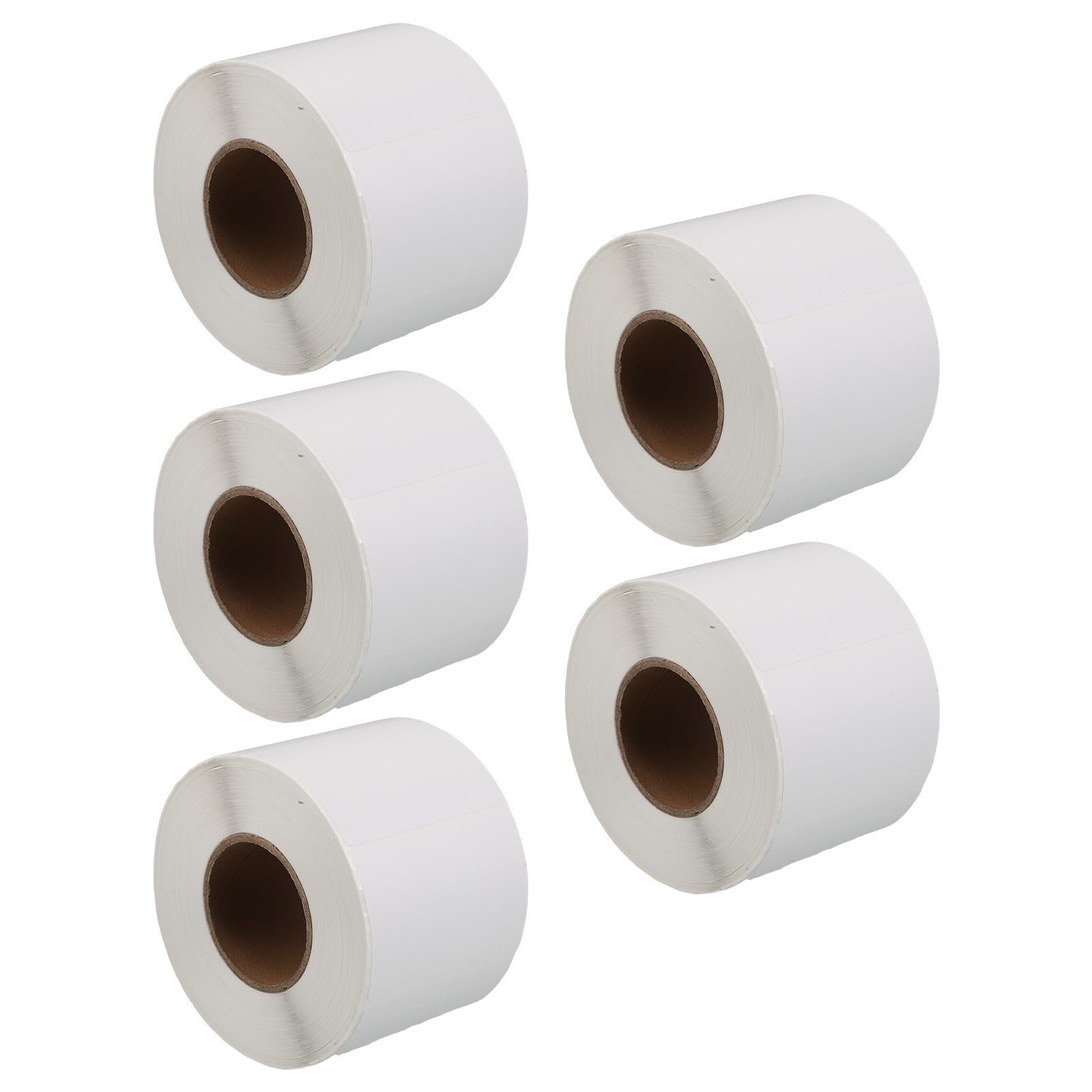 Rettangolari 5 Etichette Bianche Termiche Rotoli | Carta Adesiva Resistente al Calore E’acqua, Facile da Stampare, Antiusura per Barcode e Posta