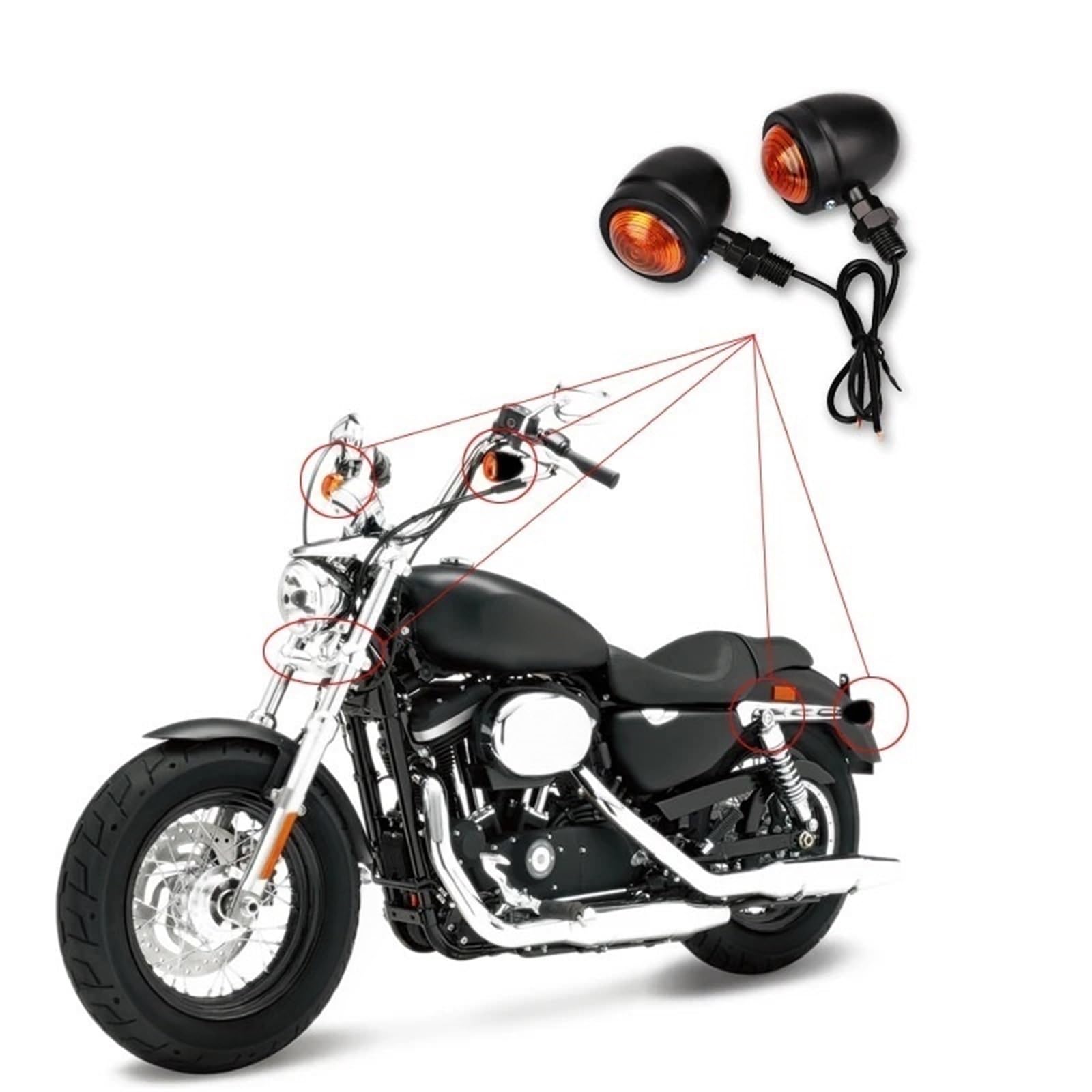 Indicatori di direzione per moto per universale a filo singolo 12v