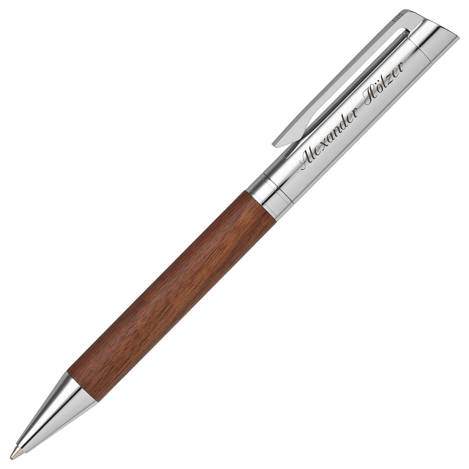Senator Schreibset TIZIO 6252 Nussbaumholz Kugelschreiber Füller mit persönlicher Gravur und Geschenk-Etui