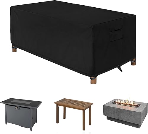 WOMACO Cubierta rectangular para hoguera para patio, impermeable, para exteriores, resistente, rectangular, para fogata, 44 x 35 x 24 pulgadas,