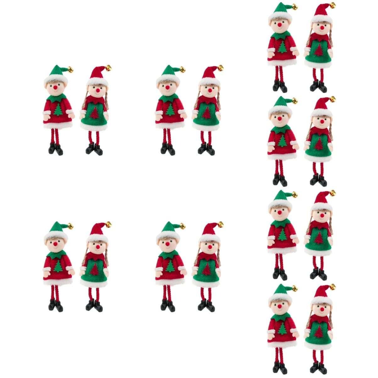 MAGICLULU 8 Sätze 8 Sets Weihnachtsbaum Anhänger Stofffigur Süße Baumdekoration Elfen Zwerge Ornamente Miniatur Engel Puppen Tierplüsch Gefüllter Vliesstoff Bunt 2 2 Stück * 8