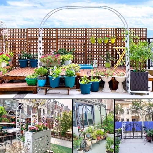 Arco de jardín negro ajustable: soporte de metal para plantas y flores 6