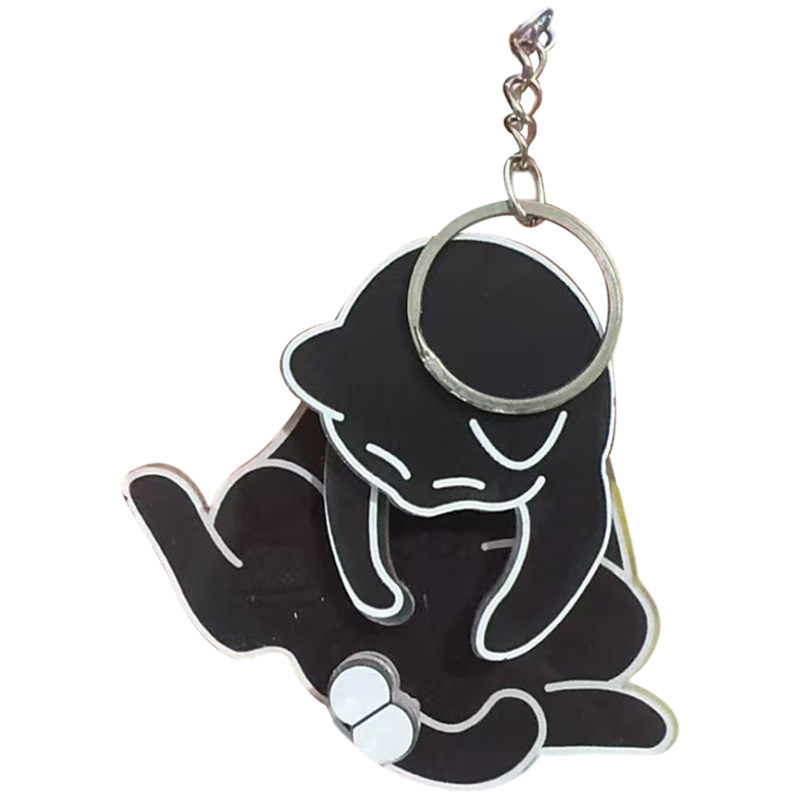 Qxiao Black Mischief Cat Interactive Keychain Funny Wiggling Cat Keychain 3D Rotating Catballs Fidget Toy Key Chain Spoof Cats Eggs Hanging Ornaments Sensory Toy Gift For Cats Lovers And Introverts