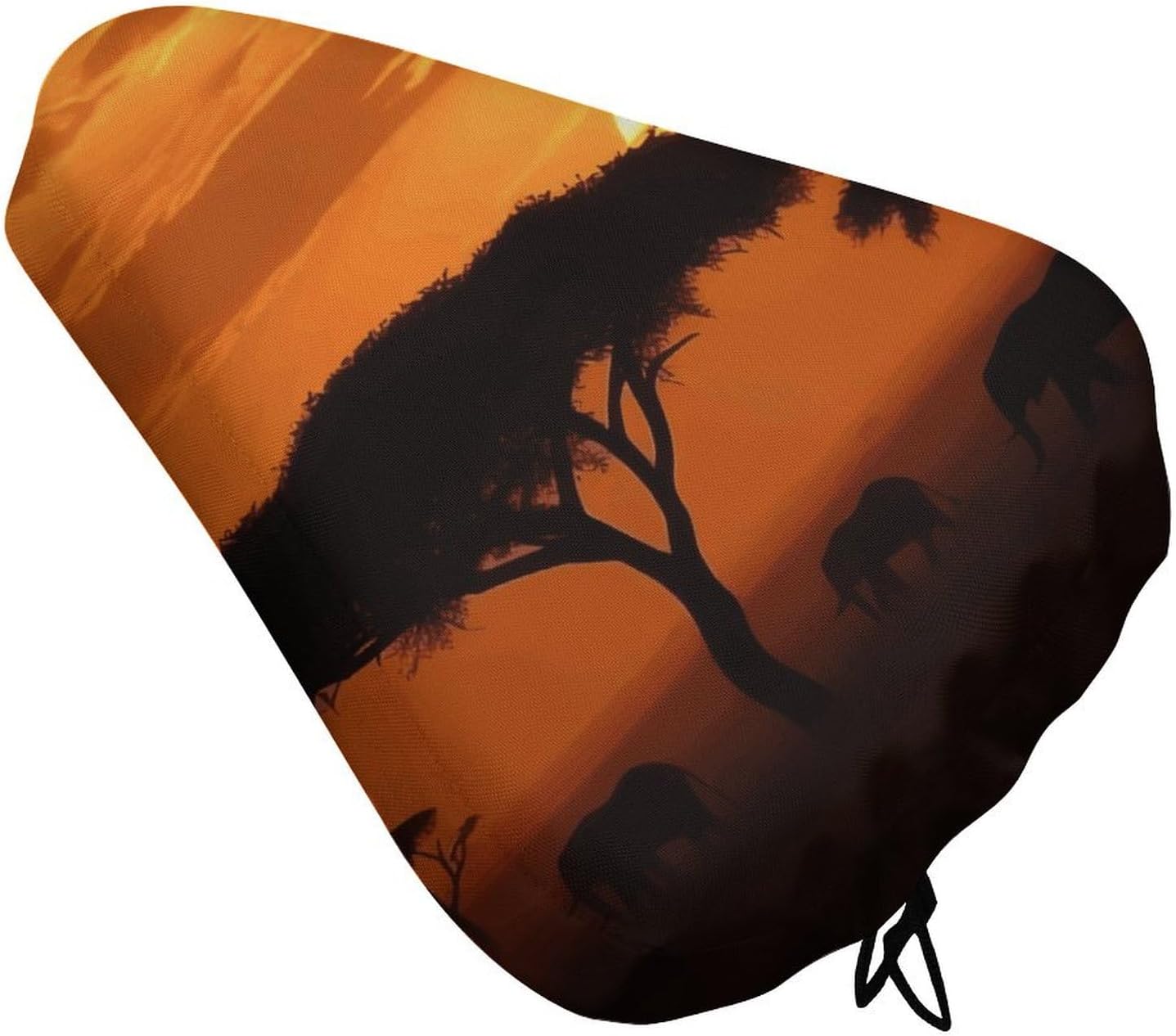 Sunset African Savanna Bike Seat Cover for Men Women Water Repellent Exercise Bike Seat Cushion Adjustable Bicycle Seat for Outdoor Biking