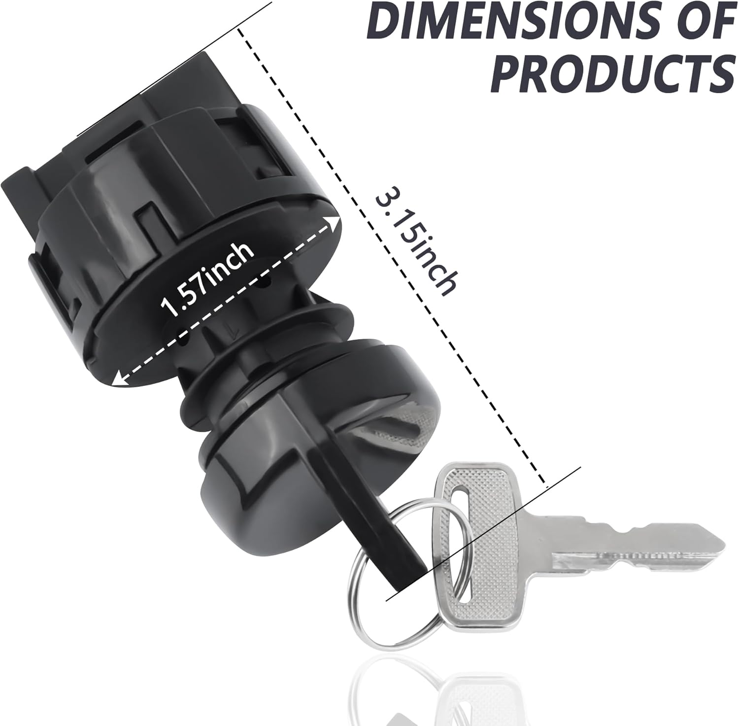 Ignition Switch with Key,6 Pins Automotive Replacement Ignition Lock Cylinders OEM#4011002, 4012165,Ignition Switch Lock Cylinder Compatible with Polaris RZR Ranger Sportsman