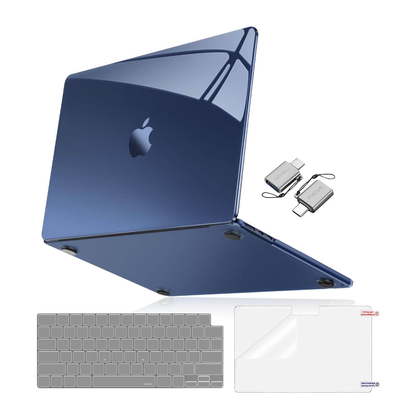 MOSISO Compatible with MacBook Air 15 inch Case 2025 2024 2023 Release M4 A3241 M3 A3114 M2 A2941, Surpass Natural Beauty Plastic Hard Shell Case&Keyboard Cover&Screen Film&Type C, Crystal Midnight