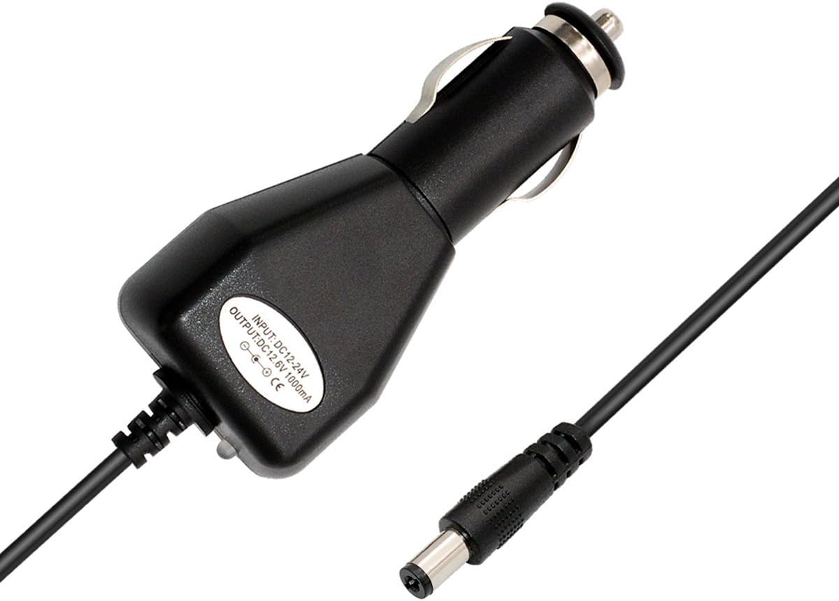 TalentCell 12V Lithium Battery Pack Car Charger, 12.6V/1A DC 5.5mm x 2.1mm Car Charger Adapter for 3S 12V Rechargeable Li-ion Batteries, Black