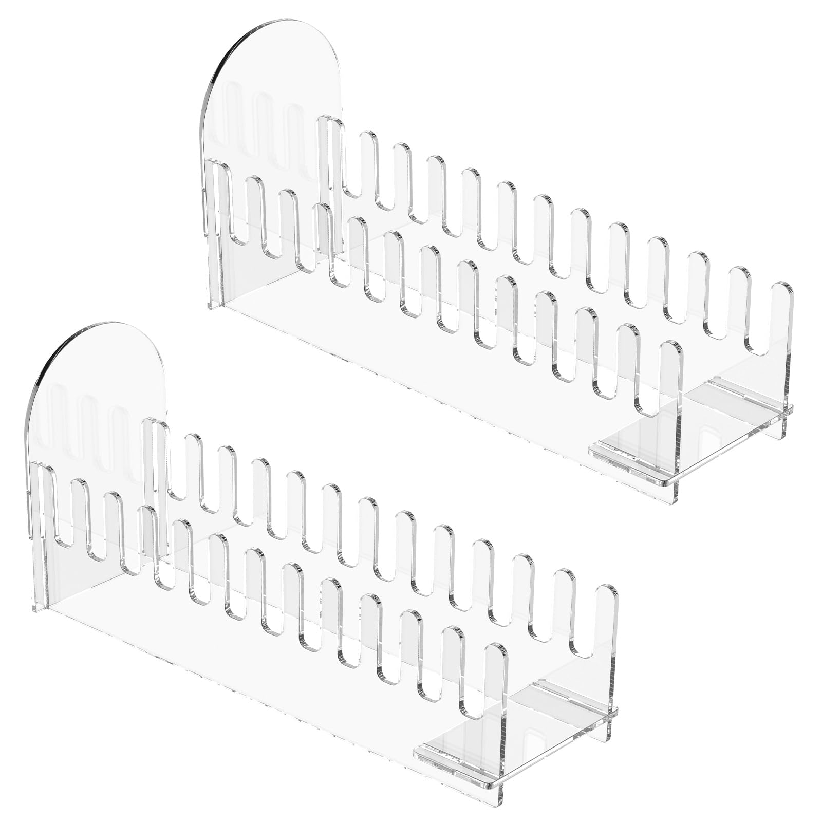 DJAPWPX-2 Pcs Greeting Card Display Stand 12 Slot Card Display Rack Acrylic Sticker Display Stand Clear Postcard Brochure Holder for Table Retail Counter Desk Tabletop