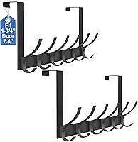 Vista 12 de Ganchos para colgar sobre la puerta, colgador de puerta resistente, gran toallero para colocar sobre la puerta con 12 ganchos, resistente y fácil