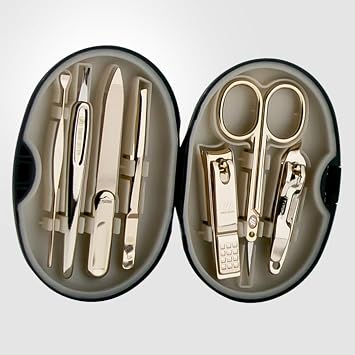 World No. 1. Three Seven 777 Travel Manicure Grooming Kit Nail Clipper Set 7 PCs, TS-3300BG, MADE IN KOREA, SINCE 1975.