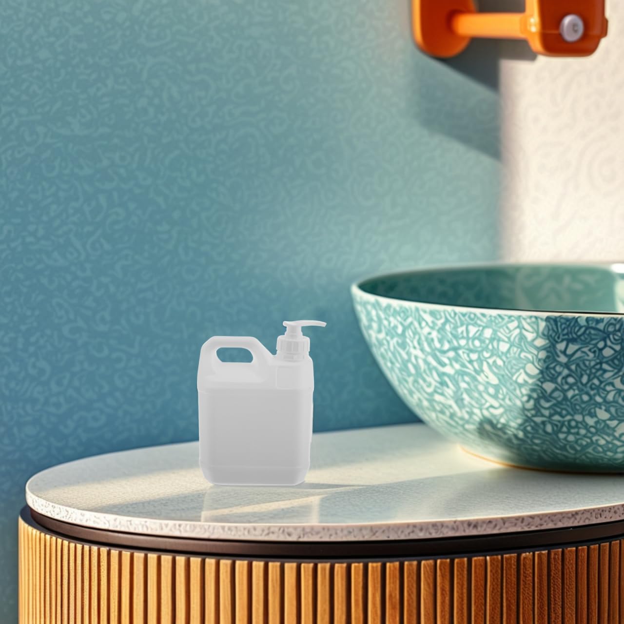 GANAZONO Contenitore in vetro di plastica da 2 l, vuoto con ponte della pompa, shampoo, contenitore per imballaggio, 2 l, con design a pompa, ideale per viaggi, palestra, casa, ecologico e pratico