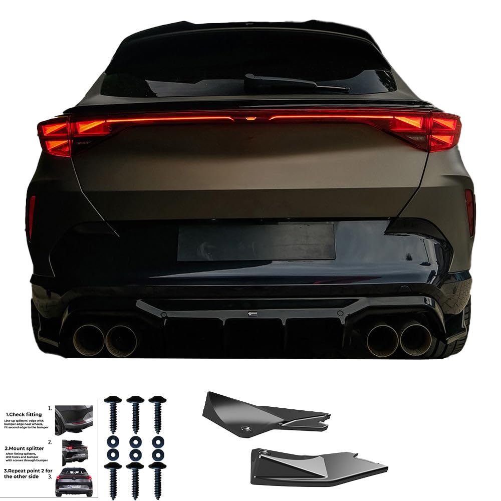 Difusores Laterales Traseros Oneway compatibles con Cupra Formentor 2020-2024 y Facelift 2024- - Versión 3 - Negro Brillante