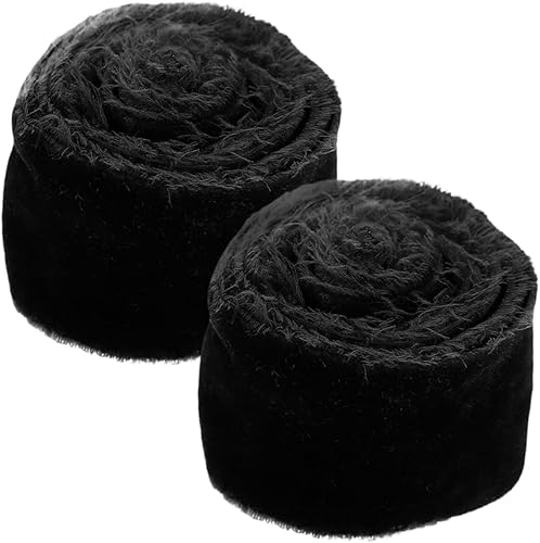 COHEALI 2 Rolls Packaging Tear Velvet Ribbon Listones para Manualidades Cake Decorations Wedding Decoration Silk Ribbon Chiffon Colors Gift Box