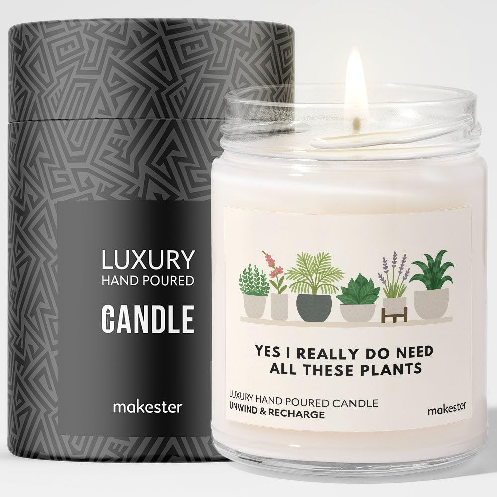 Gift for Plant Lover - Luxury Soy Wax Candle - Vanilla, Jasmine, Sugared Almond - Makester โ image 1