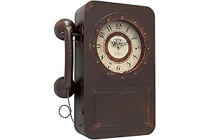 Retro Old Telephone Wall Clock with Hidden Safe