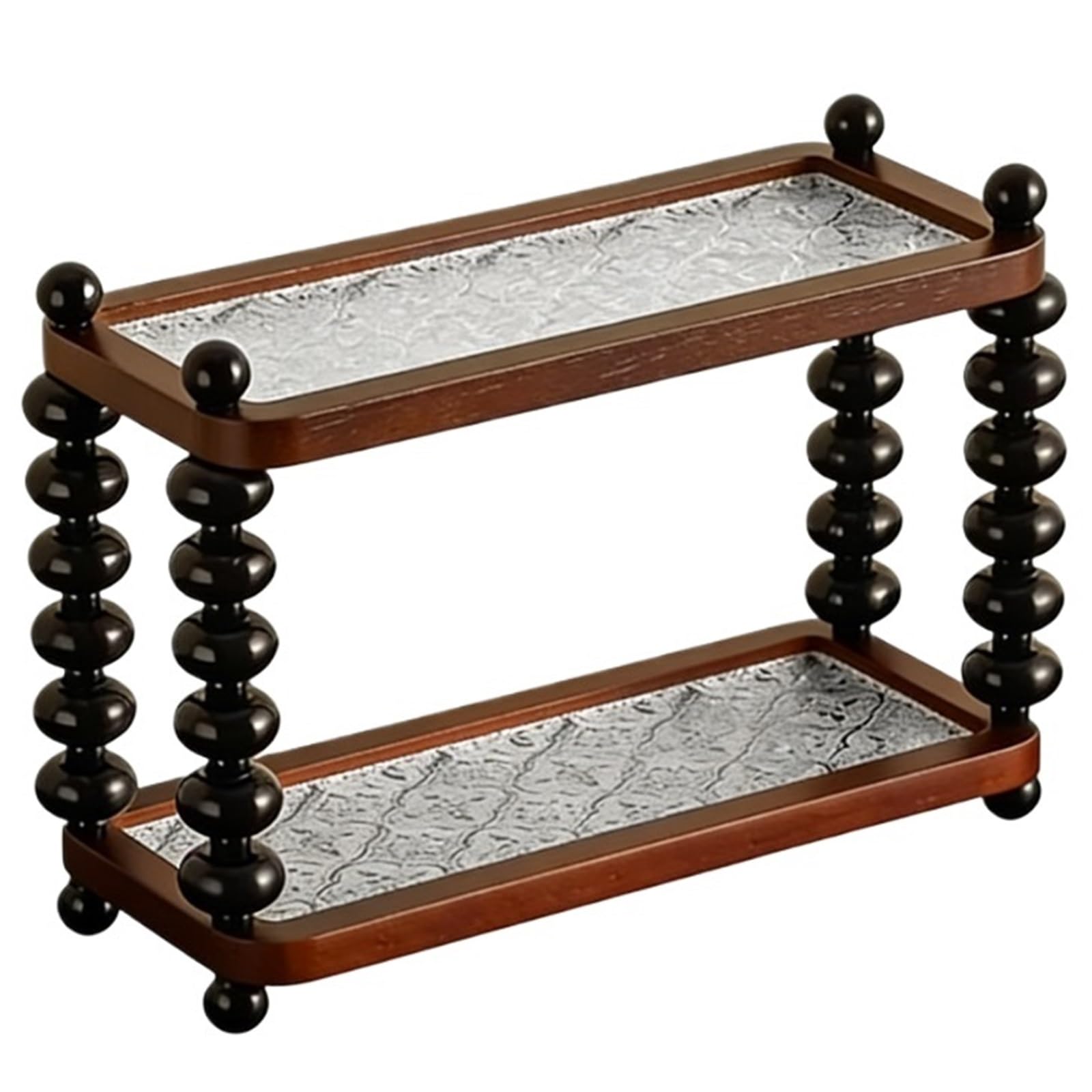 CYairong-22 Cup Display Shelf Mid Ancient Style Cup Holder Retro Household Desktop Solid Wood Storage Coffee Mug Display Rack(Medium)