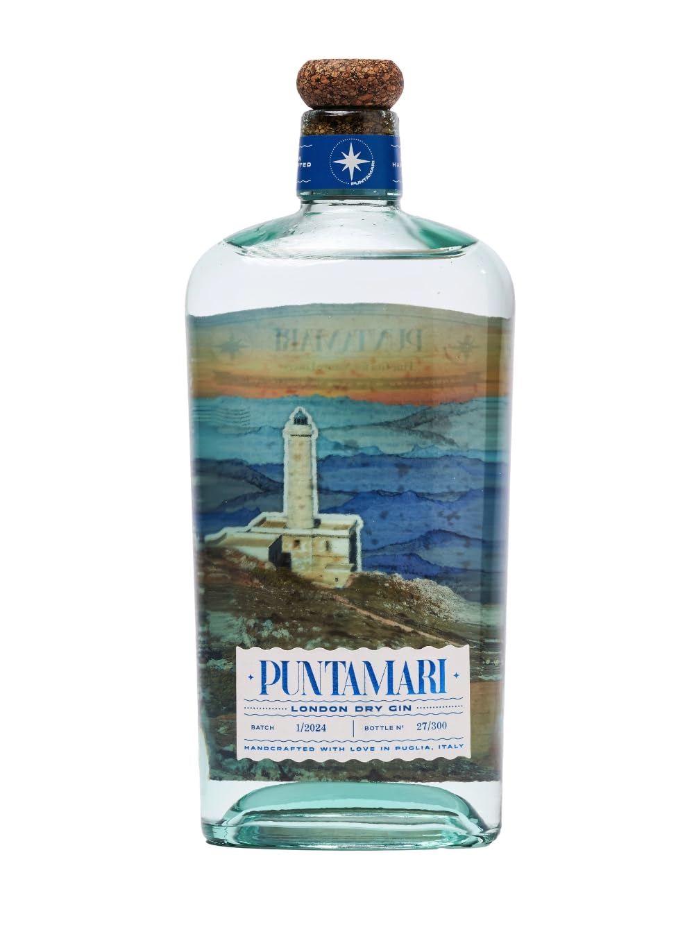 Gin Puntamari – Gin Premium London Dry Gin Italiano Artigianale, 43% Vol., Bottiglia in Vetro da 70 cl Astuccio Lux. Premiato Tra I Migliori Gin Italiani Al Mondo 2025!!!