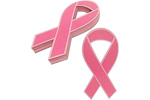 50pcs Breast Cancer Paper Ribbon Cutouts Pink Ribbon