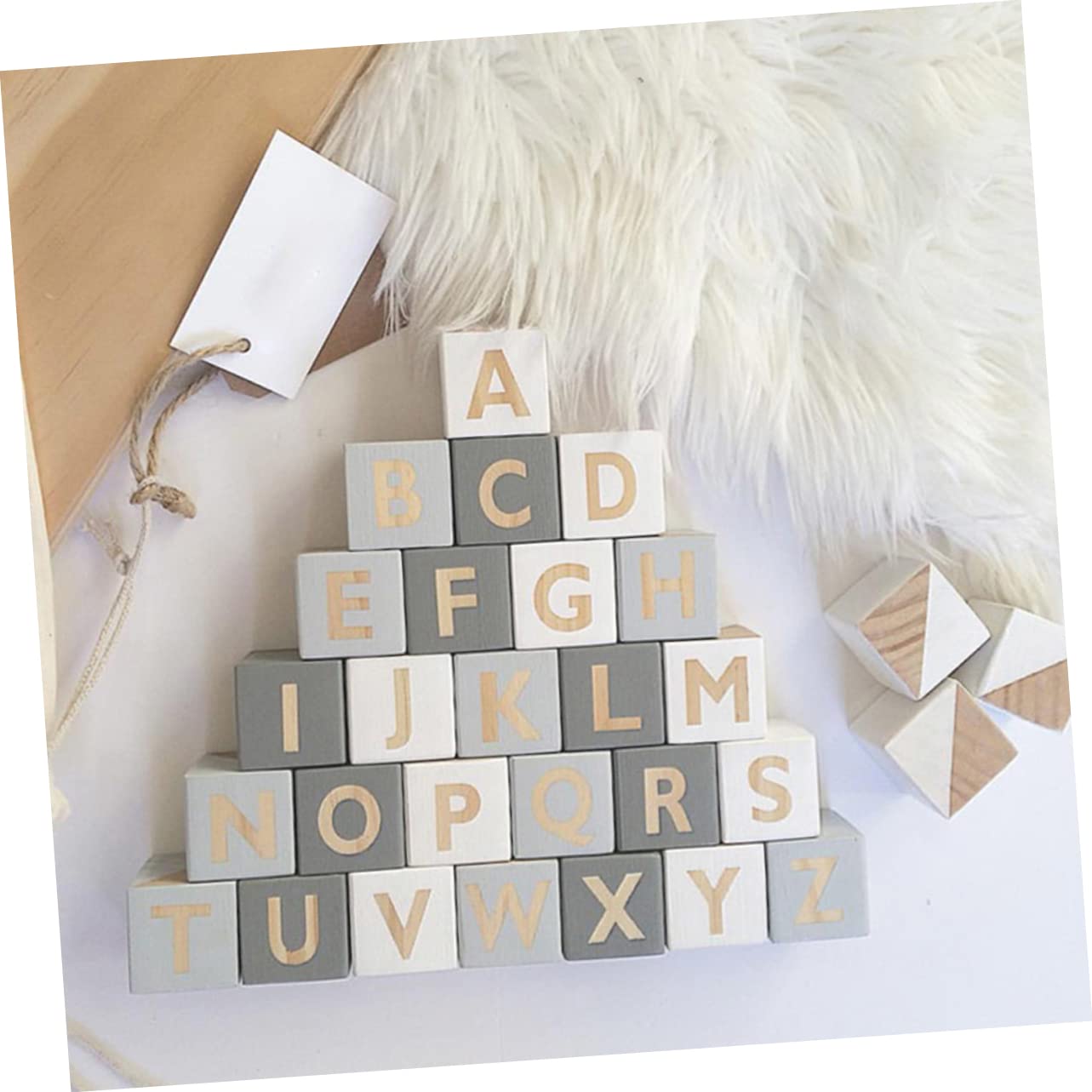 Bloques de Madera del Alfabeto 26 Piezas, Letras Decorativas para Fotos