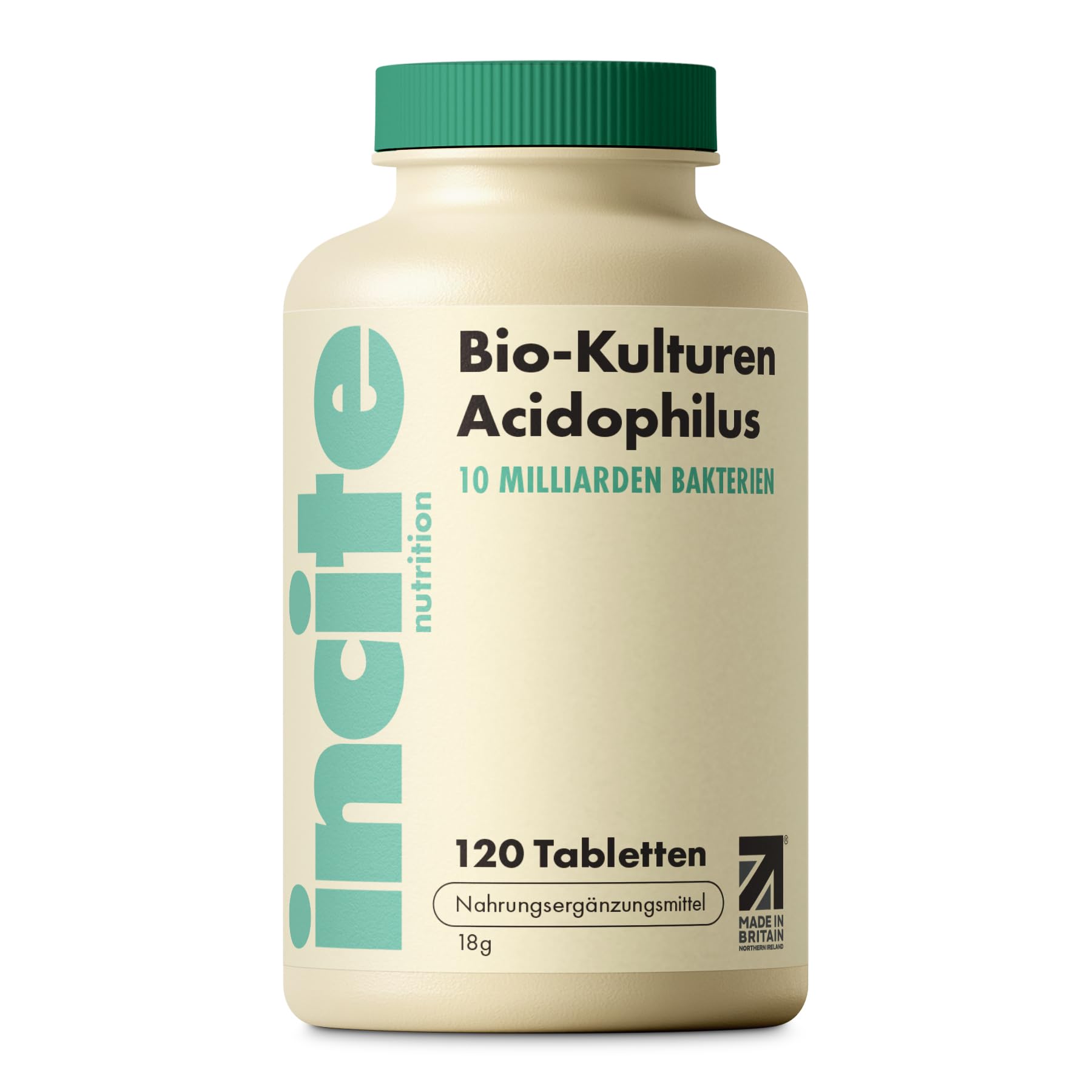 Incite Nutrition Acidophilus Bio-Kulturen Tabletten 10 Milliarden KBE. 4-monatiger Vorrat. Unterstützt die Darmgesundheit & Verdauung. Hochdosiertes Lactobacillus Gasseri Ergänzungsmittel. Vegan.