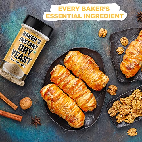 Image of BAKE KING Baker's Instant Yeast 80grm | Active Dry Yeast Powder for Baking Bread and Cake