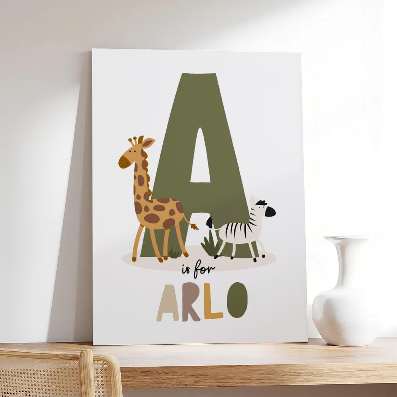 Poster sur toile avec thèmes éducatifs de l'alphabet de A à Z (12) - Décoration murale pour salon, chambre à coucher - 40 x 60 cm
