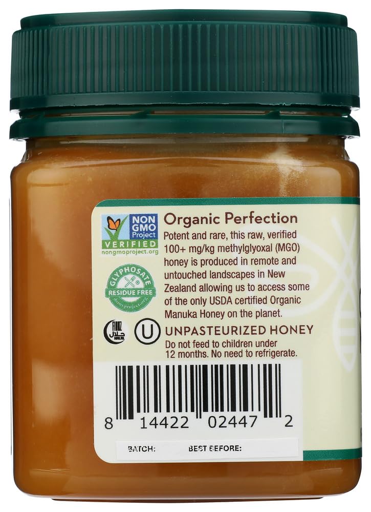Miniatura 5 de Wedderspoon Miel de Manuka Cruda Premium Orgánica Certificada por USDA, 100+ MGO, 8.8 Oz, Miel de Nueva Zelanda Sin Pasteurizar, De Nuestras