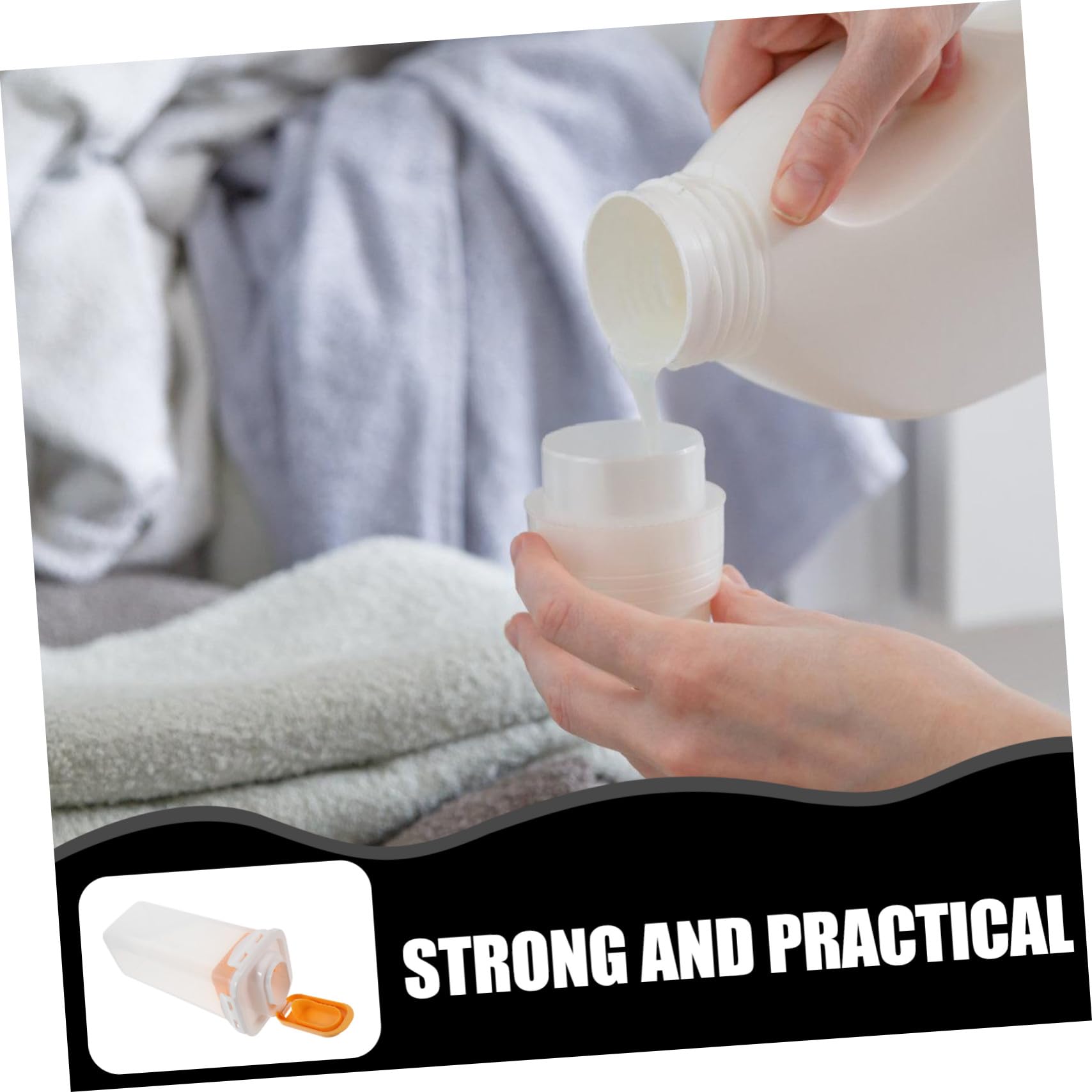 TOYANDONA 2 piezas Envases de Detergente Líquido y Polvo para Lavandería Cajas Transparentes Tapa Hermética Reutilizables y Seguras para Almacenamiento Doméstico