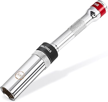 BILITOOLS 5/8" Magnetic Swivel Spark Plug Socket, 3/8" Drive