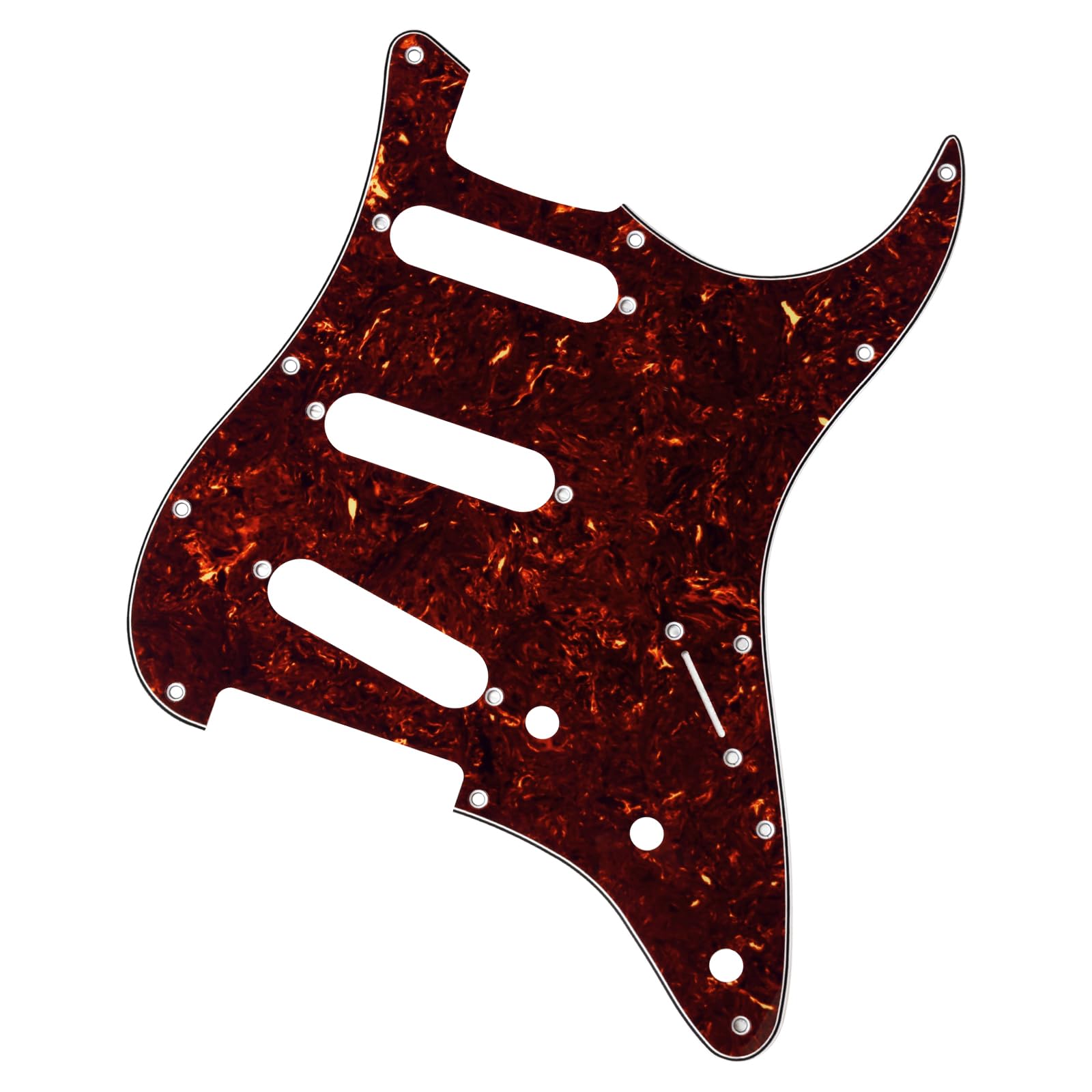 Banworks 4 Ply Strat SSS Pickguard 11-Hole Electric Guitar Pickguard Scratch Plate for USA/Mexican Modern Style Standard Stratocaster ST JT/HB-01 Dark Brown Tortoiseshell - Image 4