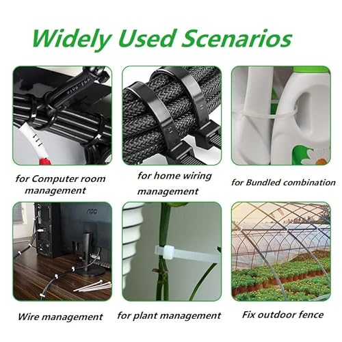 Jixik Cable Zip Ties Heavy Duty 100 Pieces 12 Inch Self-Locking Ultra Strong Plastic Wire Ties Tensile Strength Nylon Cable Tie Uv Resistant - Black #TOP7