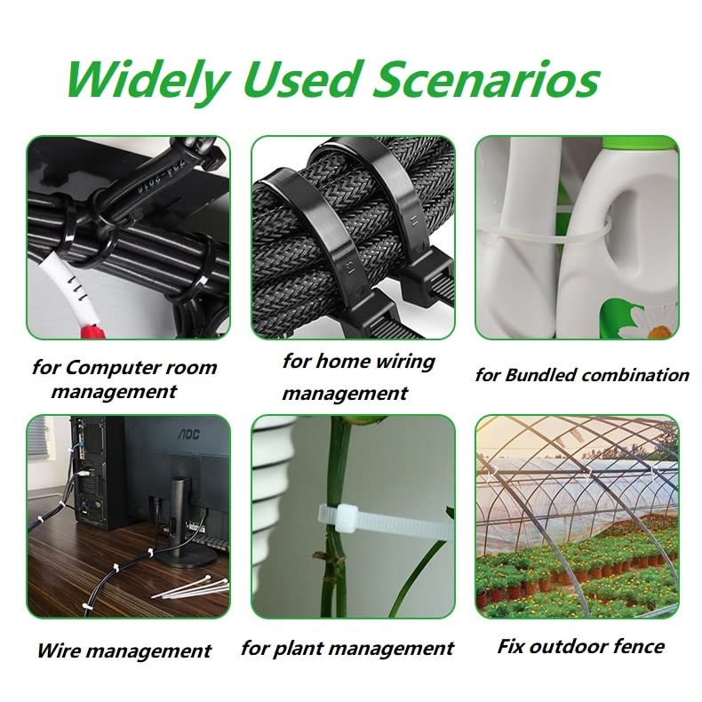 Jixik Cable Zip Ties Heavy Duty 100 Pieces 12 Inch Self-Locking