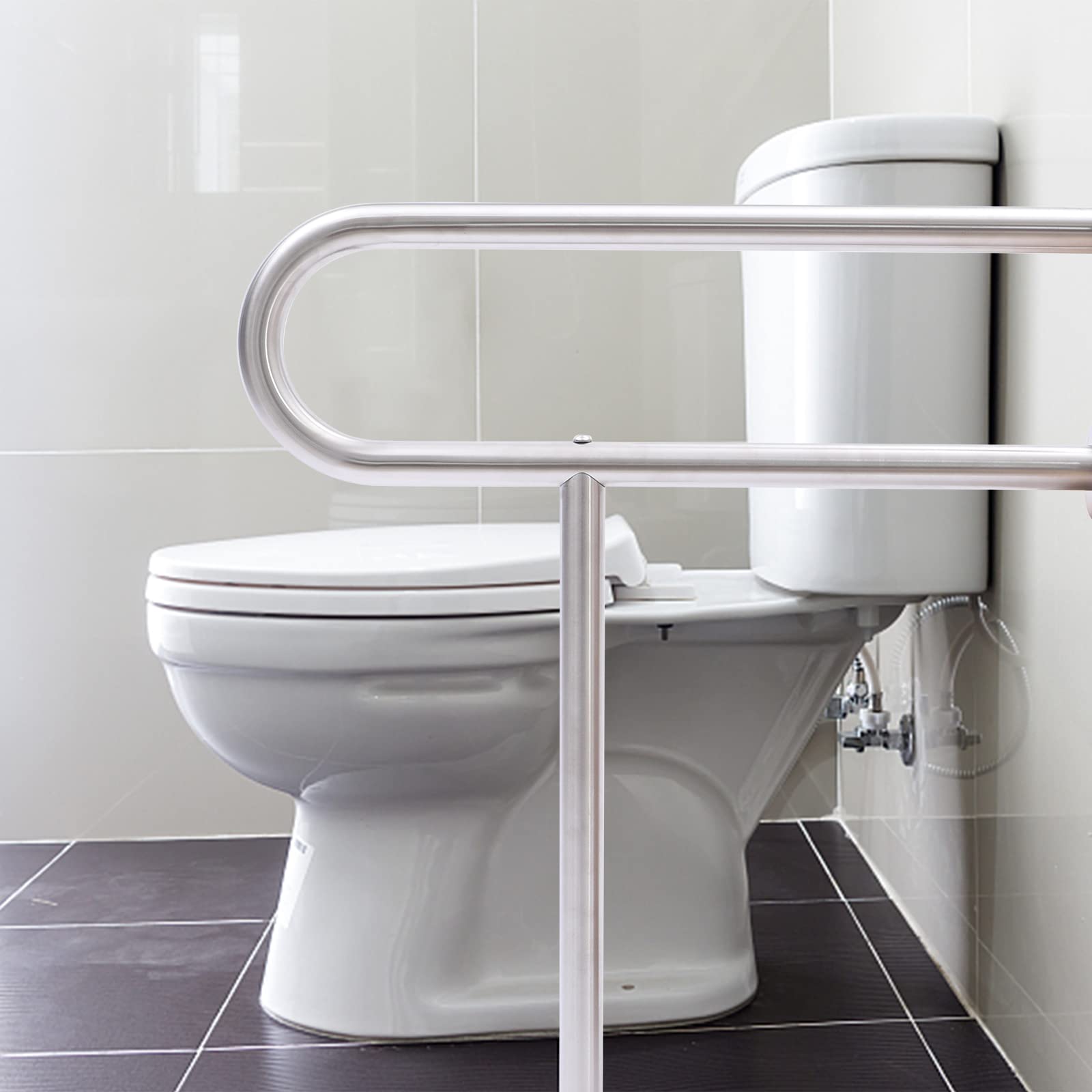 WC, mango de soporte de pared, pasamanos en forma de U, aseo, ayuda a levantarse, mango de apoyo para baño, acero inoxidable, para personas mayores, discapacitadas, embarazadas