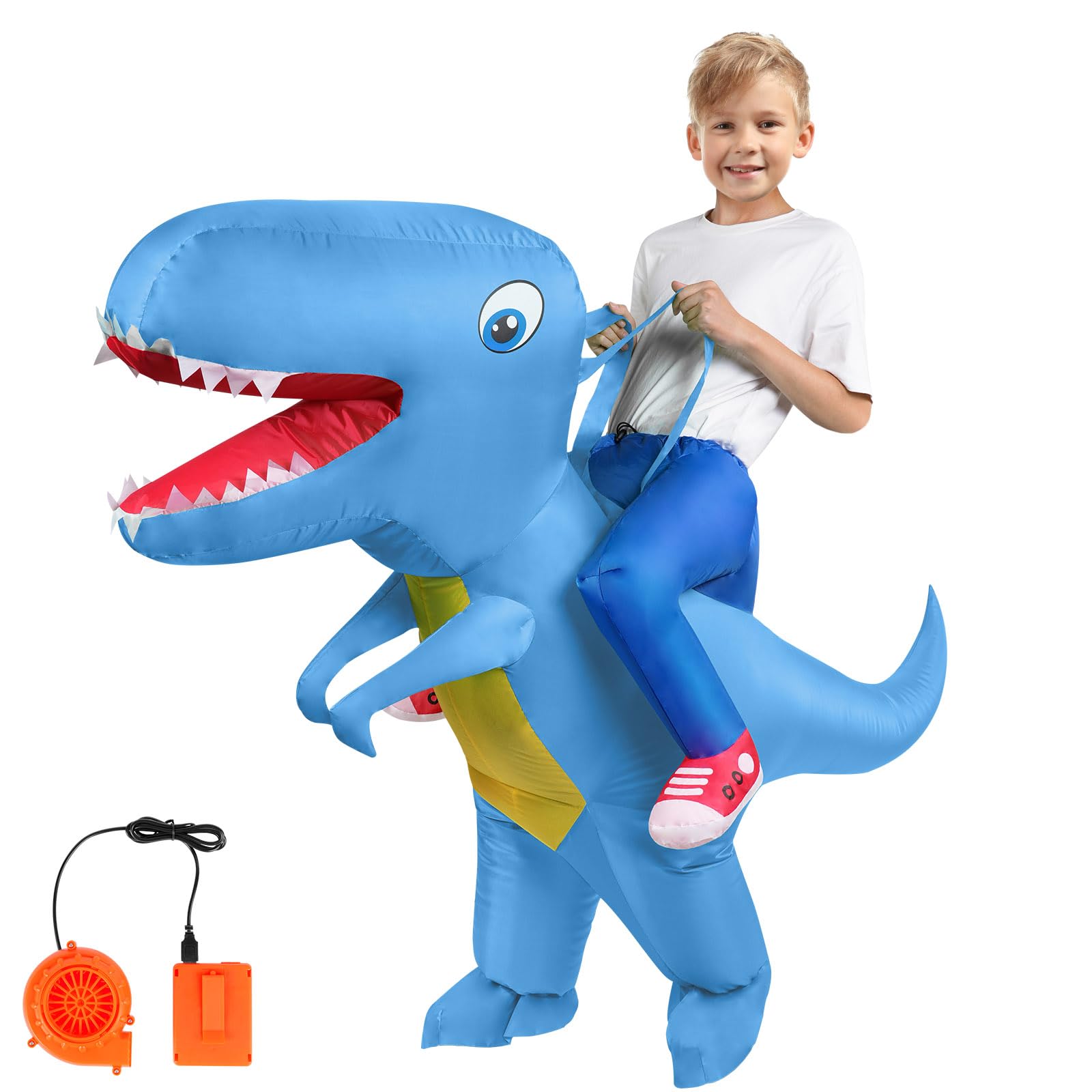 AOOWU Costume Gonfiabile, Costumi Gonfiabili Bambin Travestimento Gonfiabile, Dinosauro Gonfiabile Costumi Divertenti per Insegnanti Scuola Festa di Halloween, Carnevale