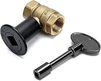 Vista 10 de Skyflame Kit de válvula de llave de gas recta de 1/2 pulgada para fogata y chimenea con brida y llave de 3 pulgadas, negro plano