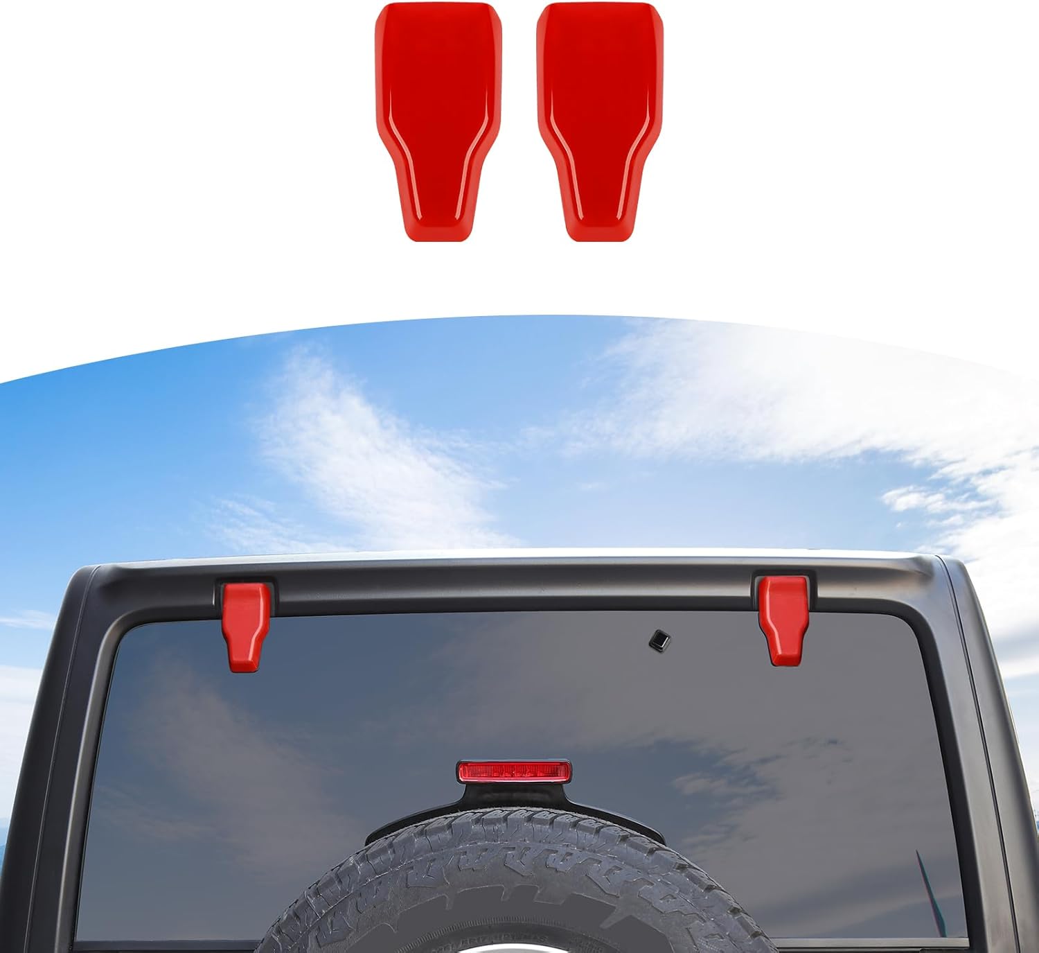 RT-TCZ for Jeep JL Rear Window Hinge Cover Original Replacement for Jeep Wrangler JL JLU 2018 up Black Exterior Accessories 2pcs