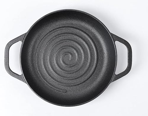 Miniatura 5 de HAWOK Cloche de pan de hierro fundido, diámetro.7.8 pulgadas7.9 in, 0.95 cuartos de galón, molde para hornear de masa madre pre-sazonado negro