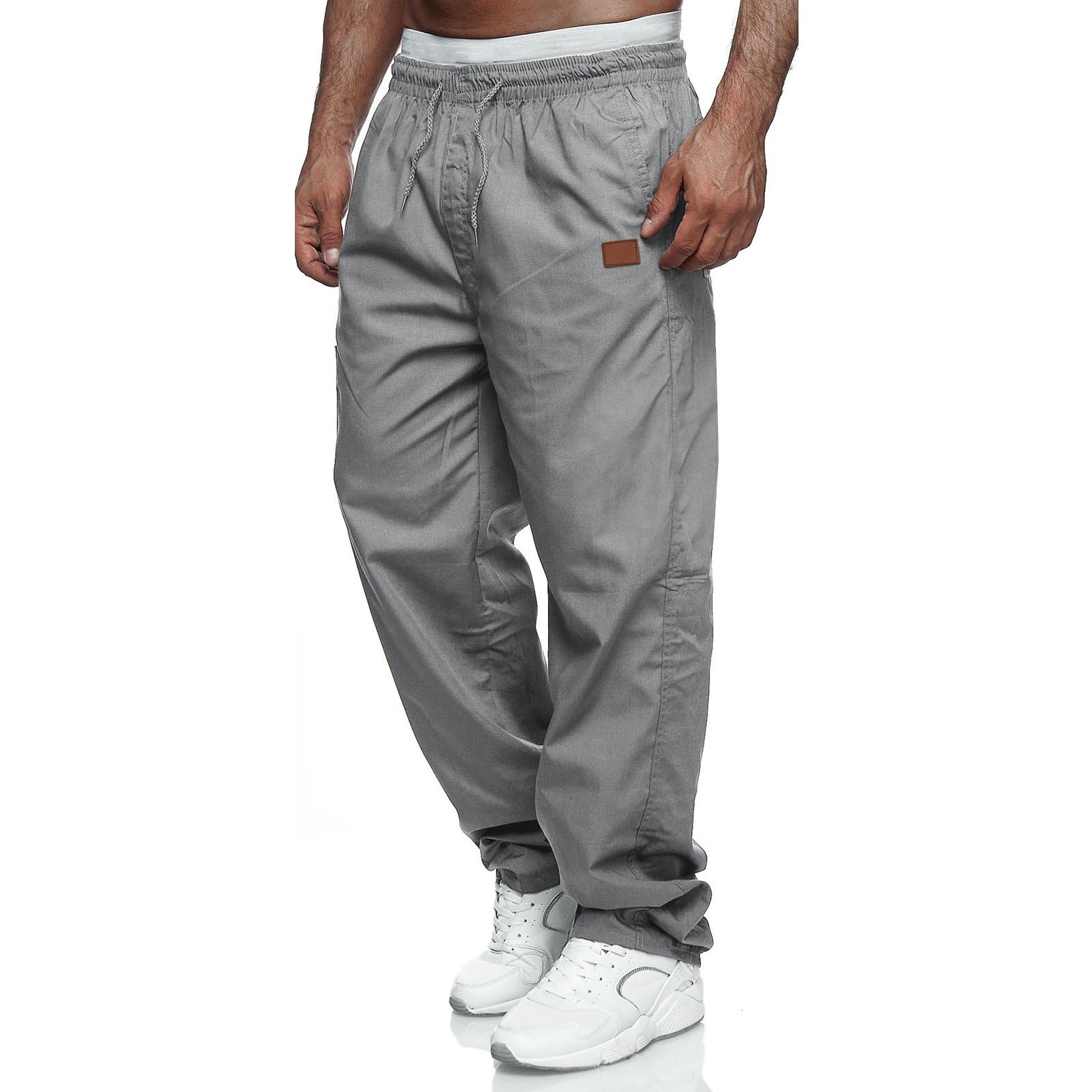 Herren Cargohose Chino Hose Herren Jogginghose Casual Freizeithose Elastische Taille Kordelzu Outdoor Hosen M-4XL