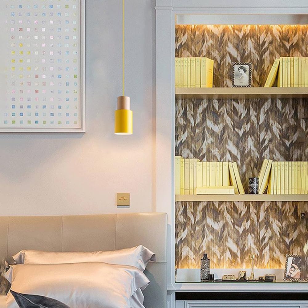 Lampes Suspendues En Bois Massif Avec Abat-Jour Cylindrique En Aluminium, Mini Lustres À Tubes Longs, Luminaires Suspendus Réglables Pour Salle À Manger, Lampes Suspendues Minimalistes Moderne