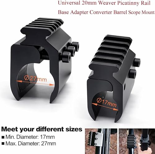 Miniatura 3 de 360 Tactical Universal 21mm Weaver Base Adaptador Convertidor de Cañón Alcance de Alcance de Carga Pesada