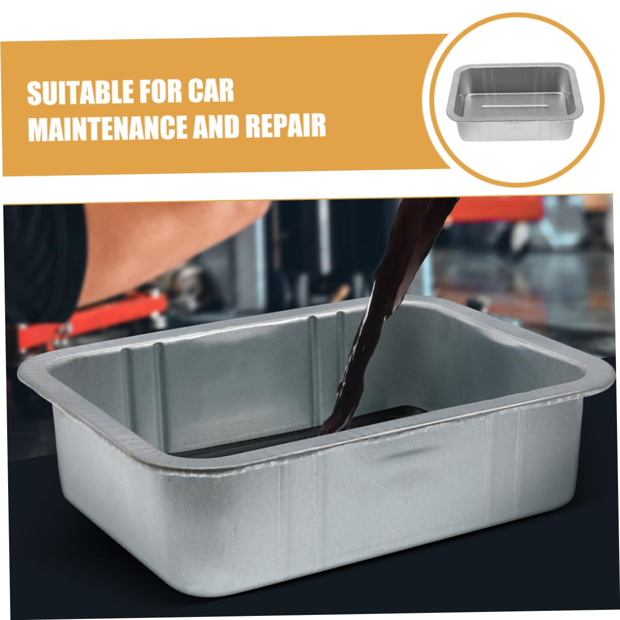 Bandeja de Drenaje de Aceite de Metal Engrosada 2 Piezas Pequeño y Grande para Mantenimiento Automotriz Uso en Garaje y Taller Recolector de Aceite Resistente y Fácil Limpieza