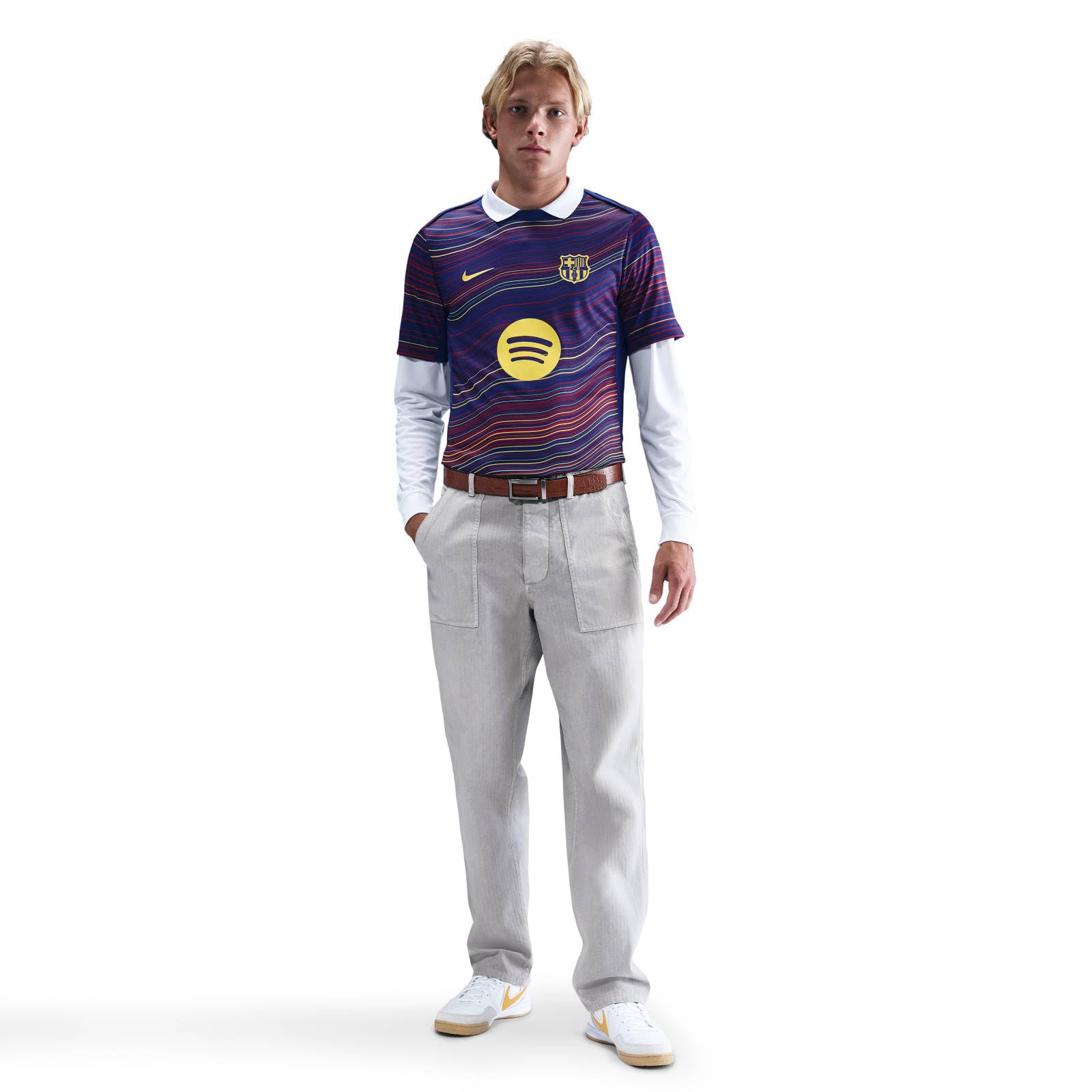 Nike FC Barcelona Academy PRO Home Nike Dri-Fit Kurzärmeliges Pre-Match-fußballoberteil für Herren Maglietta Pre-Match Uomo
