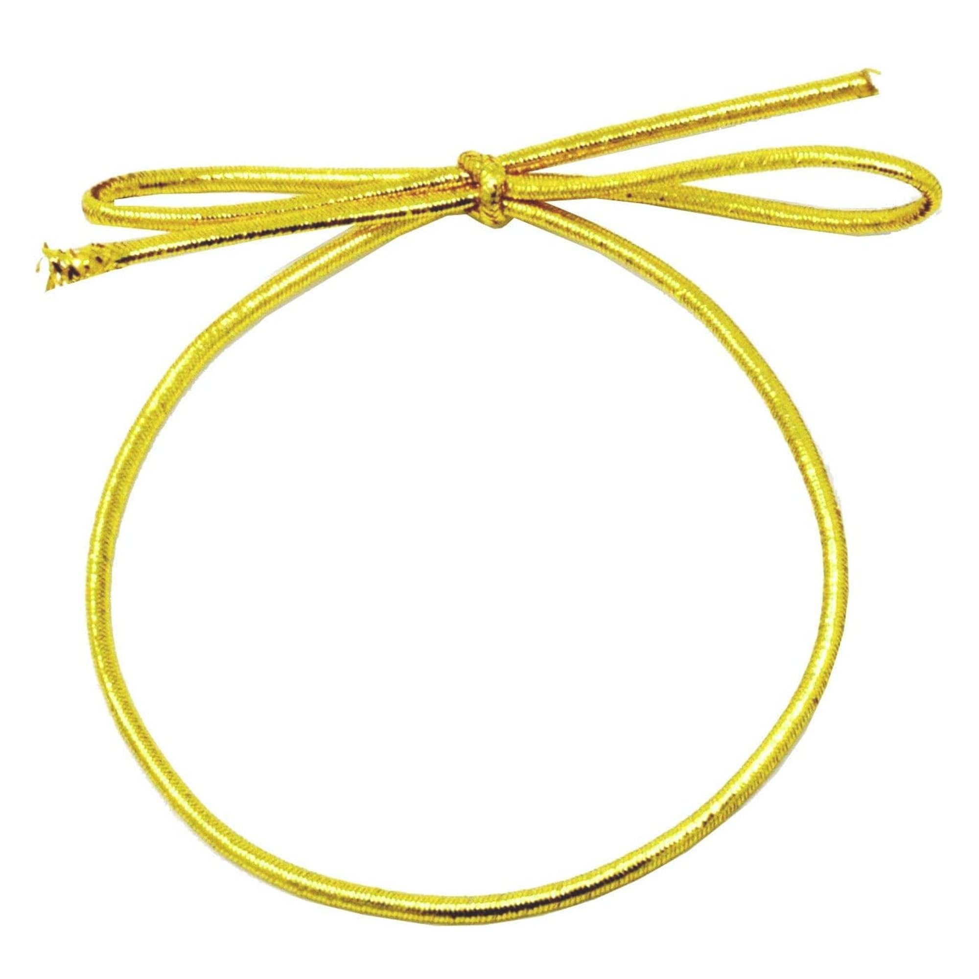 Mandala Crafts 18 Inches Pre-Tied Stretch Loops with Pre Tied Bows from Elastic Ribbon - 100 Yellow Elastic Bows Boxes Bows Tags Gift Elastic Wrapping