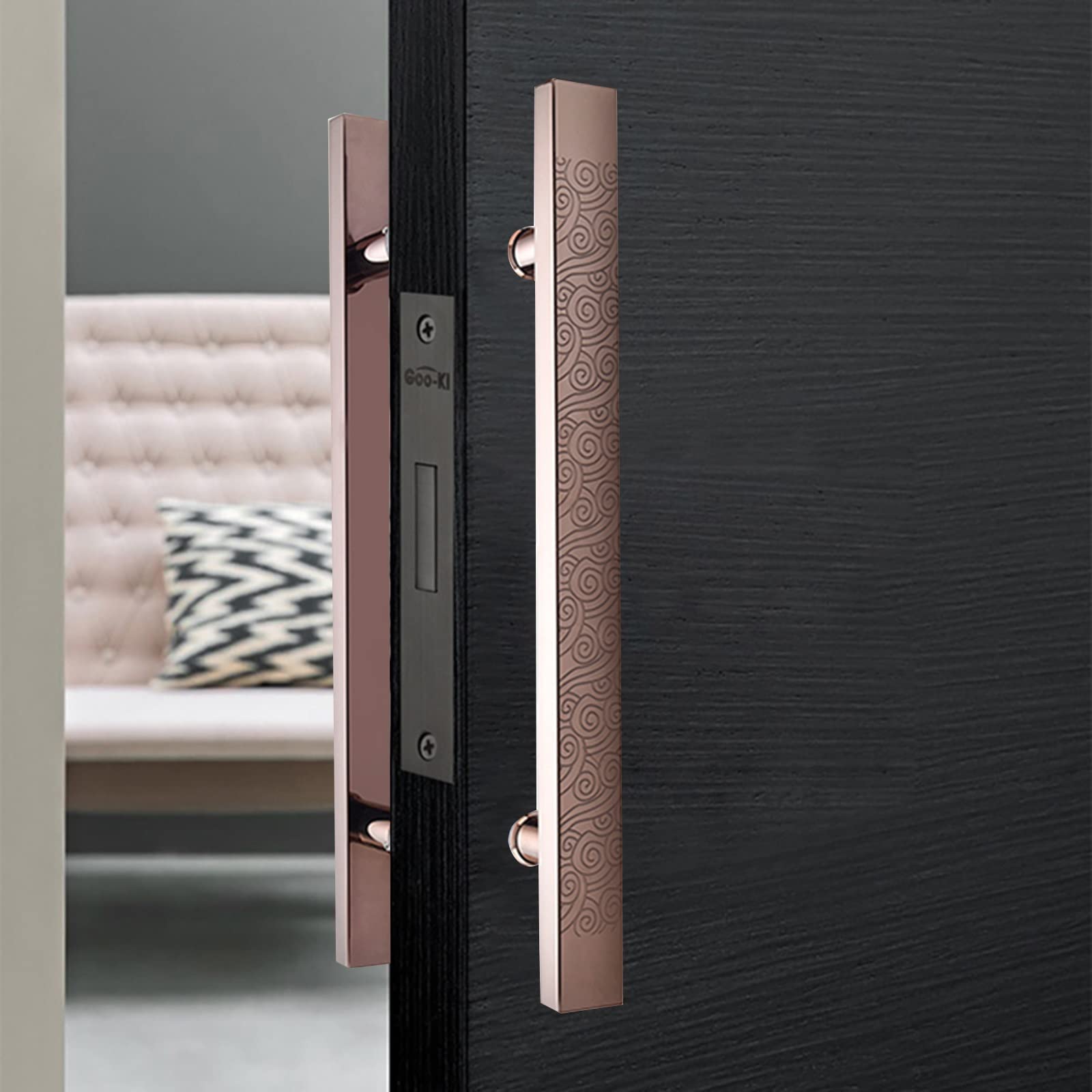 CWCQGH Door Handle Modern Push Pull Bar Handle, Commercial Hotel Glass Entry Door Handle Kits, Rustic Square Door Pulls for Shower Sliding Door/Barn Door/Flush Door, Stainless S,#2-L 120cm/47.2 inch