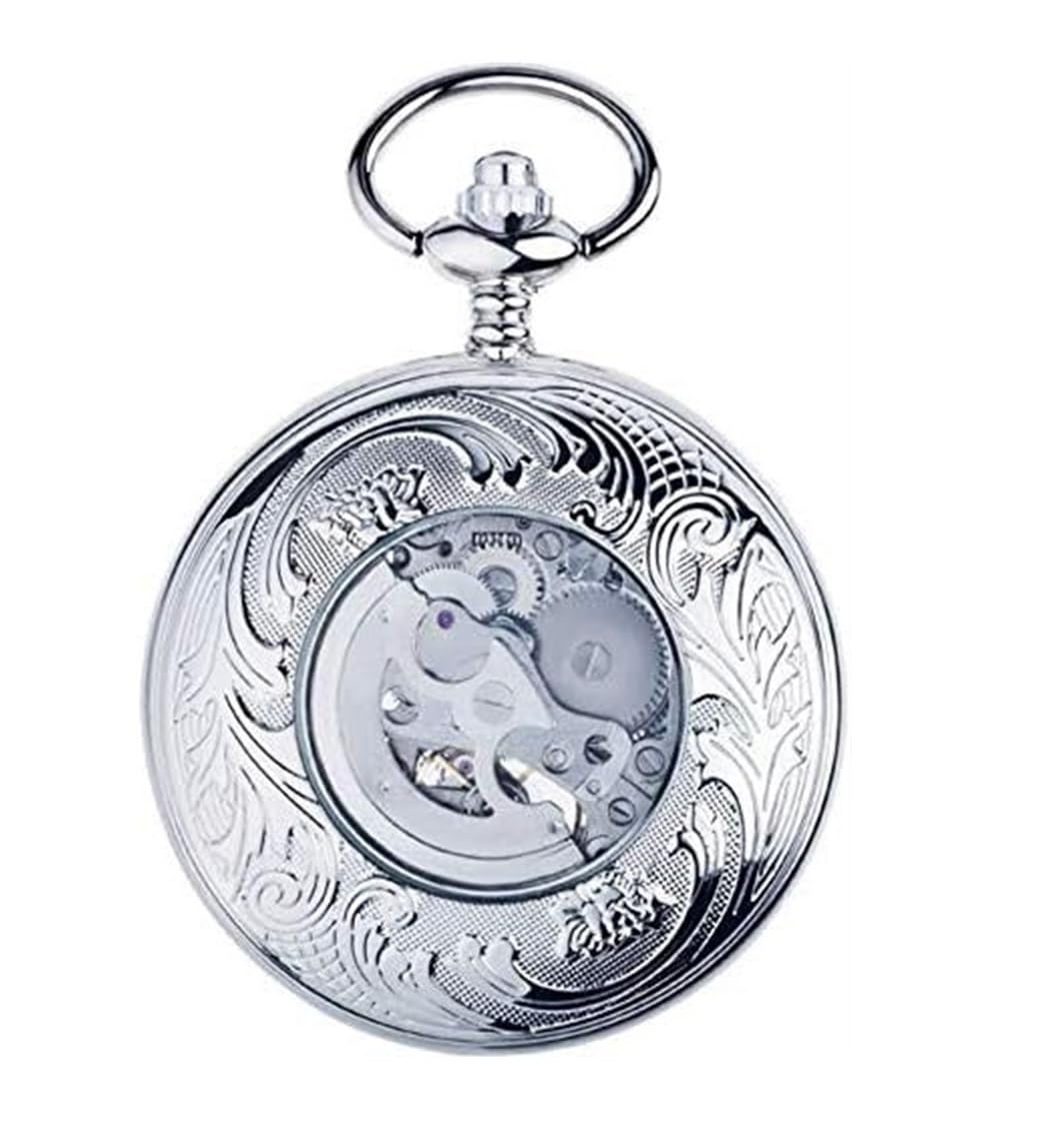 Reloj de Bolsillo Unisex Reloj De Bolsillo Mecánico Vintage, Cadena Suéter Hueco Tallado En Concha Clásico Fiestas