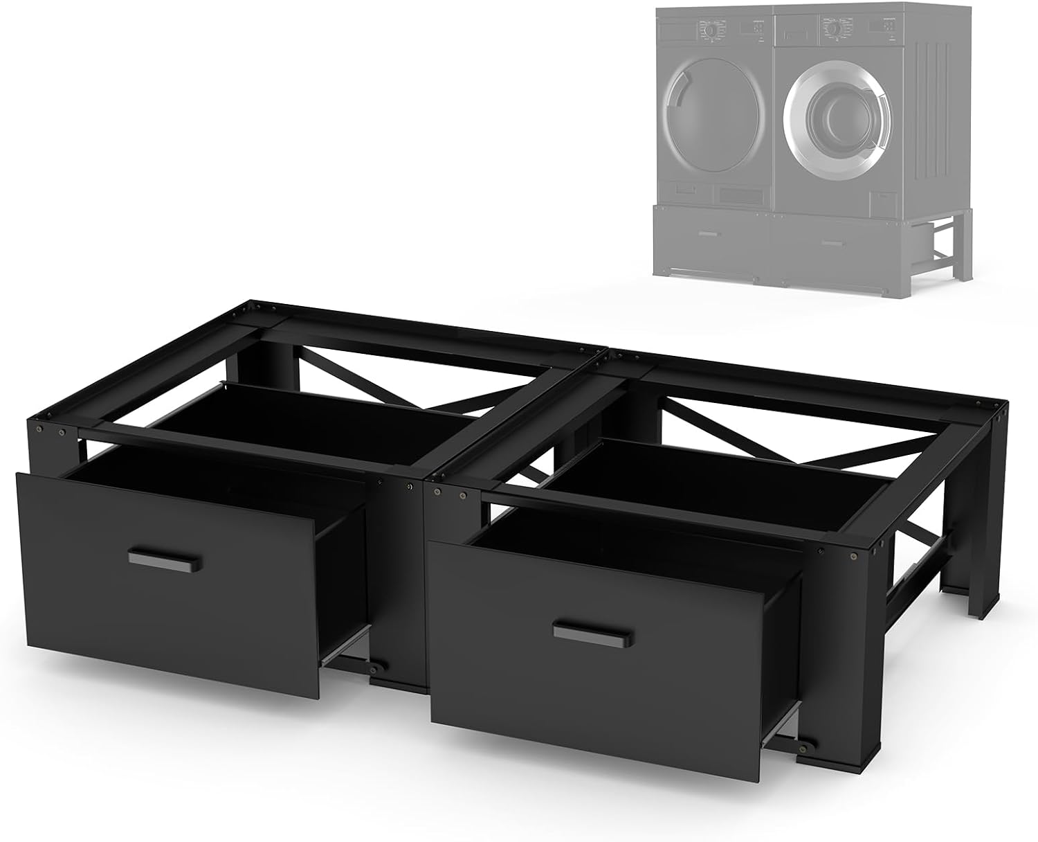 2 Pack laundry pedestal for washer and dryer with Drawer