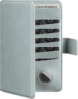 vulkit Passport Holder with Airtag Holder RFID Blocking Passport Wallet Travel Leather Passport for Women, Blue, 6.9x4.3x0.7 inches, Minimalist-picture-18