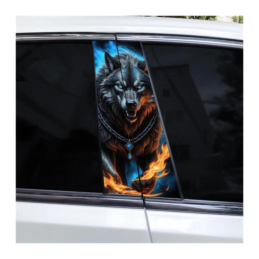 Body Parts 2pcs Car B Pillar Waterproof Decal Vinyl DIY Ferocious Animal(B)