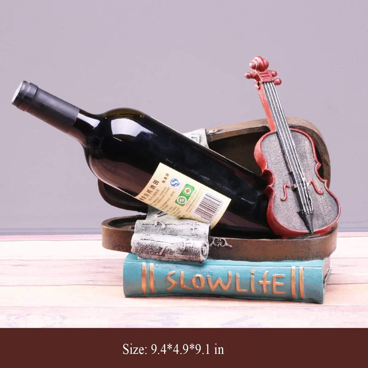 Place a wine bottle NaNa Wine rack creative American retro car violin wine rack home coffee shop decorations ornaments restaurant props bar (Color : B) (Color : B)